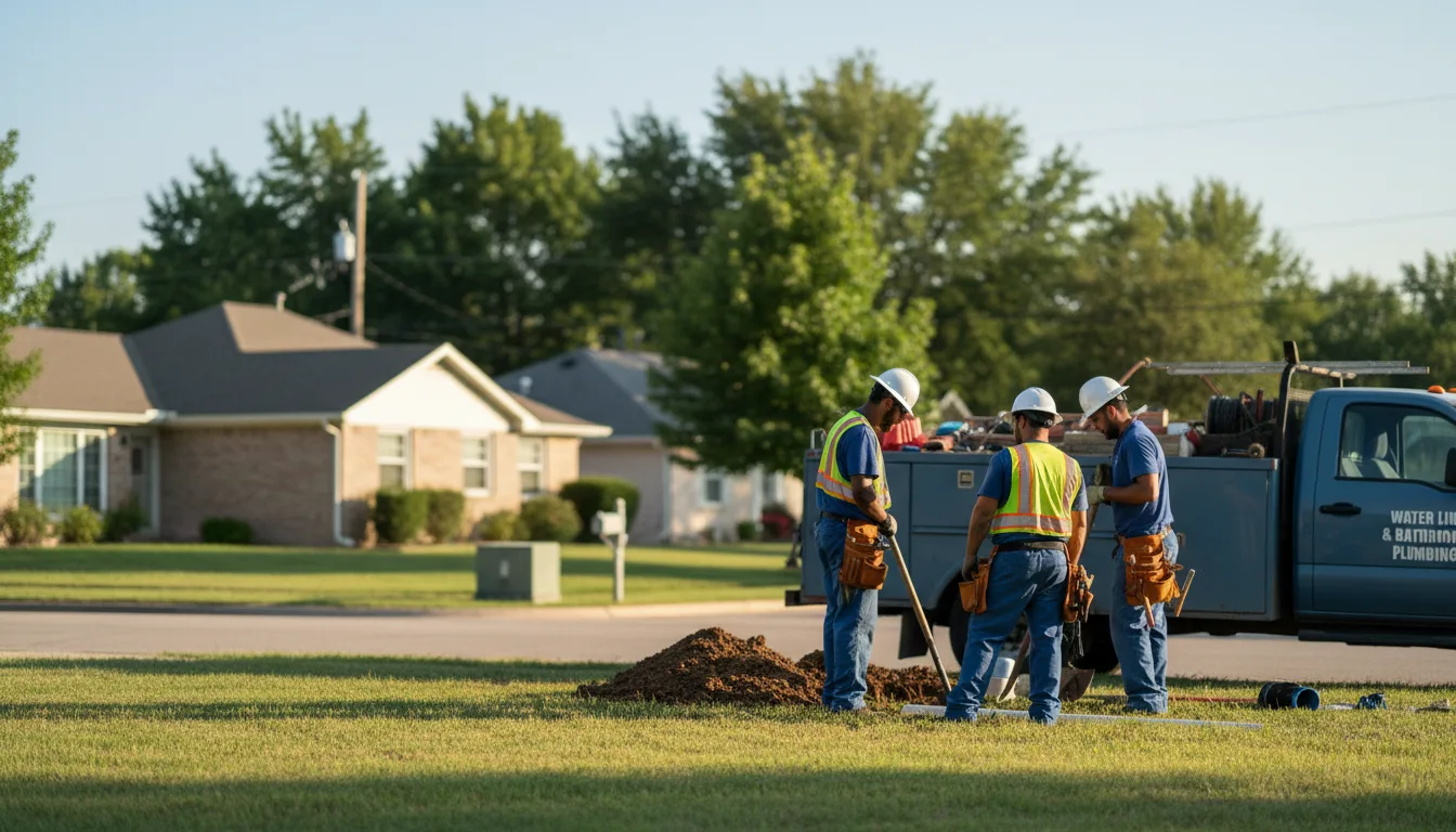 Residential water line and bathroom plumbing service in Tolar, TX